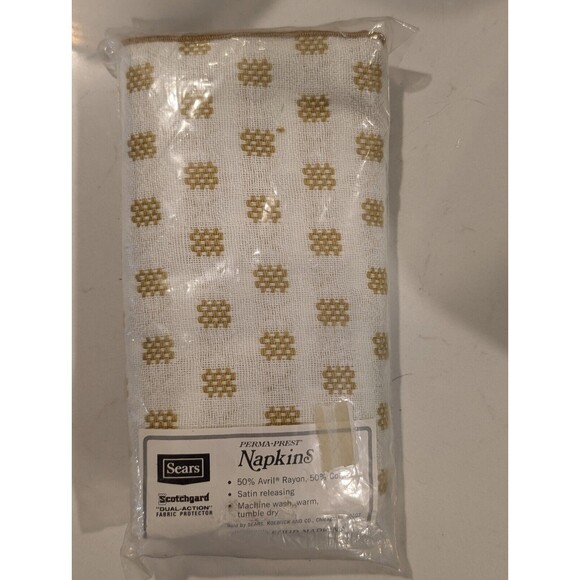 Sears Perma Press Napkins Vintage NOS NIP  17 " Napkins Style 1545 Scotchgard - Picture 1 of 4